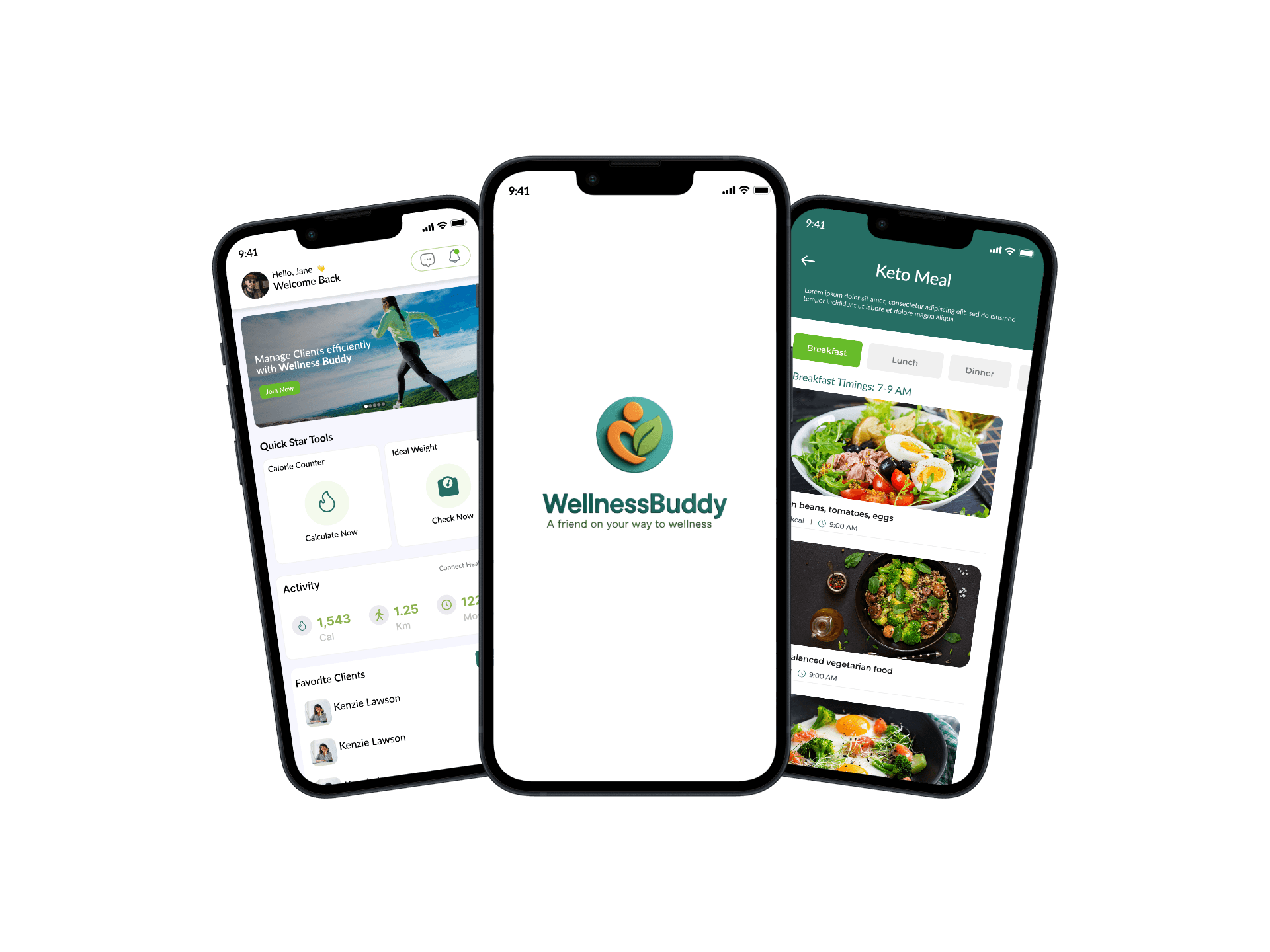 Wellness Buddy  App Screens